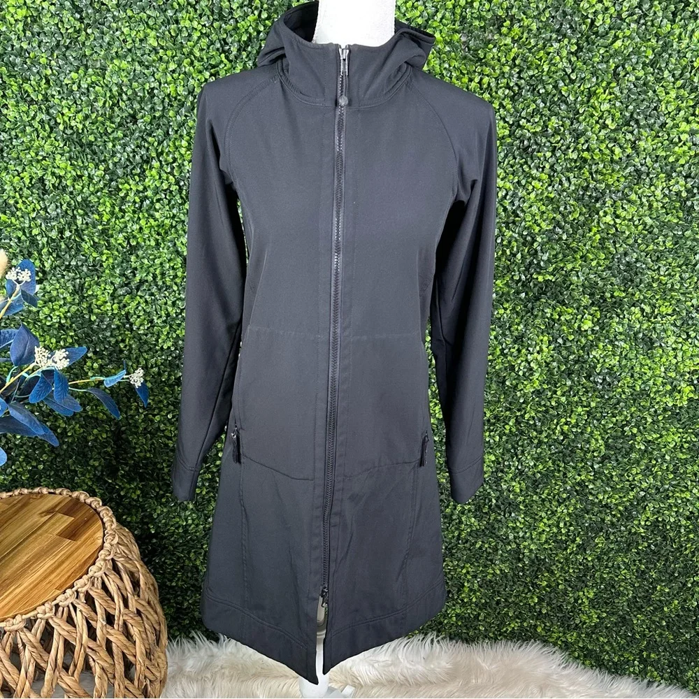 Lululemon Athletica Black Hooded trench Jacket‎